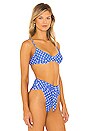 view 2 of 4 Vintage Bra Bikini Top in Polka Dot Palace Blue Multi