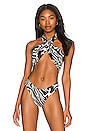 view 1 of 4 Wrap Halter Bikini Top in Black Multi