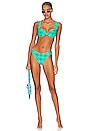 view 4 of 4 Claudia Bikini Top in Aqua & Kelly Green Houndstooth
