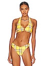 view 1 of 4 HAUT DE MAILLOT DE BAIN BARBELL HALTER in Vibrant Yellow 90's Plaid
