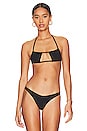 view 1 of 4 Ruched Bandeau Bikini Top in Black
