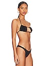 view 2 of 4 Ruched Bandeau Bikini Top in Black