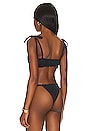 view 3 of 4 Ruched Ruffle Bikini Top in Black