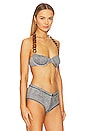 view 2 of 5 Balconette Chain Bikini Top in Grey Multi