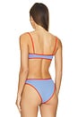 view 3 of 4 Sport Bikini Top in Blue & Fiery Red