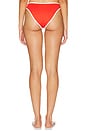 view 3 of 4 Classic Scoop Bikini Bottom in Fiery Red & Off White