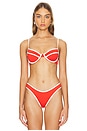 view 1 of 4 Underwire Bikini Top in Fiery Red & Off White
