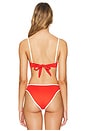 view 3 of 4 Underwire Bikini Top in Fiery Red & Off White