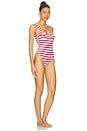 view 2 of 3 Scoop One Piece Swimsuit in Off White & True Red
