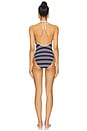 view 3 of 3 Halter One Piece Swimsuit in Navy & Off White