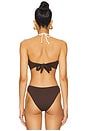 view 3 of 4 Rope Tie Halter Bikini Top in Mahogany