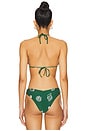 view 3 of 4 Triangle Top in Sea Green & Off White