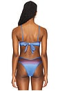 view 3 of 4 Scoop Neck Tie Back Bikini Top in Maroon & Bl Jean