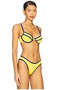 view 2 of 4 Underwire Bikini Top in Tangerine & Mediterranean Blue