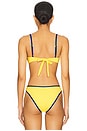 view 3 of 4 Underwire Bikini Top in Tangerine & Mediterranean Blue