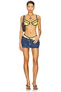 view 4 of 4 Underwire Bikini Top in Tangerine & Mediterranean Blue