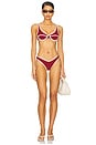 view 4 of 4 Delilah Bikini Bottom in Oxblood & Off White
