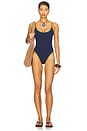 view 1 of 4 Scoop Cami One Piece Swimsuit in Midnight Blue & Basil
