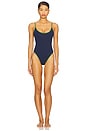 view 4 of 4 Scoop Cami One Piece Swimsuit in Midnight Blue & Basil