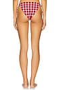 view 3 of 4 Tie Bikini Bottom in Blurred Gingham Oxblood & Soft Pink