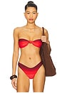 view 1 of 4 주름 장식 타이 반도 비키니 탑 in Oxblood & Cherry