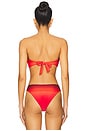 view 3 of 4 주름 장식 타이 반도 비키니 탑 in Oxblood & Cherry