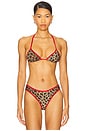 view 1 of 4 Triangle Bikini Top in Leopard Light Brown Multi & Scarlet