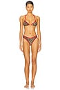 view 4 of 4 Triangle Bikini Top in Leopard Light Brown Multi & Scarlet