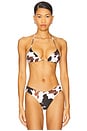 view 1 of 4 Triangle Bikini Top in Cowhide Dark Brown Multi