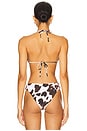 view 3 of 4 Triangle Bikini Top in Cowhide Dark Brown Multi