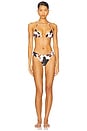 view 4 of 4 Triangle Bikini Top in Cowhide Dark Brown Multi