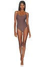 view 1 of 4 MAILLOT DE BAIN 1 PIÈCE BUNGEE SCOOP in Brown & Pale Blue