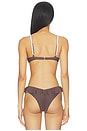 view 3 of 5 Lace Ruffle Bandeau Top in Brown & Baby Blue