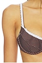 view 5 of 5 Lace Ruffle Bandeau Top in Brown & Baby Blue
