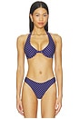 view 1 of 5 TOP BIKINI TIE HALTER in Navy & White