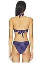 view 3 of 5 TOP BIKINI TIE HALTER in Navy & White