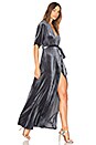 view 2 of 3 Dreamer Velvet Wrap Dress in Dusty Blue