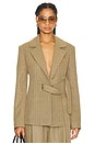 view 1 of 6 Lisa Blazer in Khaki Herringbone