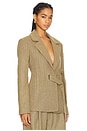 view 2 of 6 Lisa Blazer in Khaki Herringbone