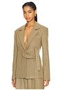 view 3 of 6 Lisa Blazer in Khaki Herringbone