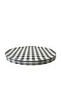 view 1 of 4 Dinner Plates Set Of 4 in Gingham Black