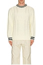 view 3 of 3 Cable Crewneck Knit Sweater in Off White