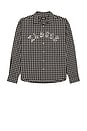 view 1 of 5 Patch Logo Plaid Shirt in Black