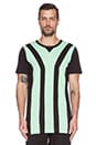 view 1 of 3 T-SHIRT MANCHES COURTES SS STRIPE in Blk Light Flash GreenS15