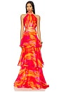 view 5 of 6 Faari Aquarelle Orange Skirt in Orange & Purple