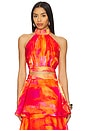 view 1 of 5 Faari Aquarelle Orange Top in Orange & Purple