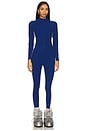 view 2 of 4 Thermal Longsleeve Ski Onesie in Blue & White