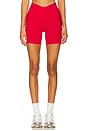 view 1 of 6 Ribbed V Waist Biker Short in Cherry