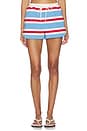 view 1 of 6 SHORT MAILLE JERSEY STRIPED COTTON JERSEY SHORTS in Blue, Red, & White