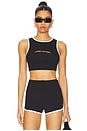 view 1 of 4 Two Tone Cut Out Sports Bra in Black & White